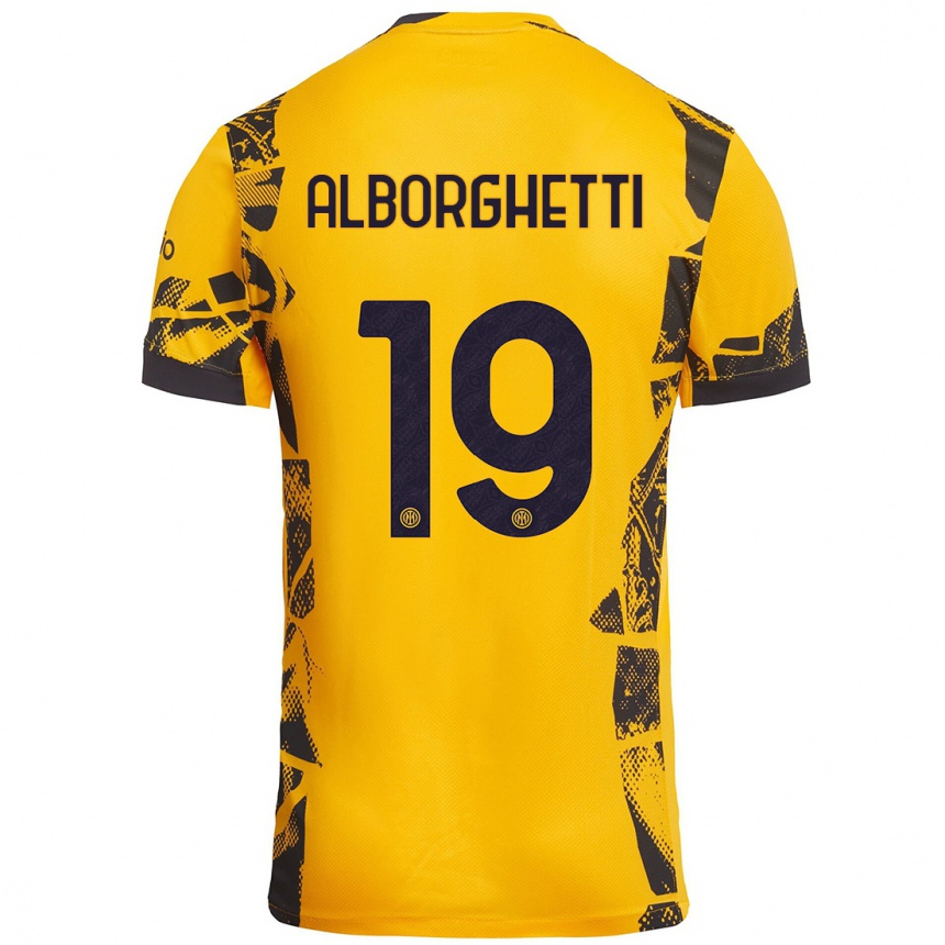 Kids Football Lisa Alborghetti #19 Gold Black Third Jersey 2024/25 T-Shirt Canada