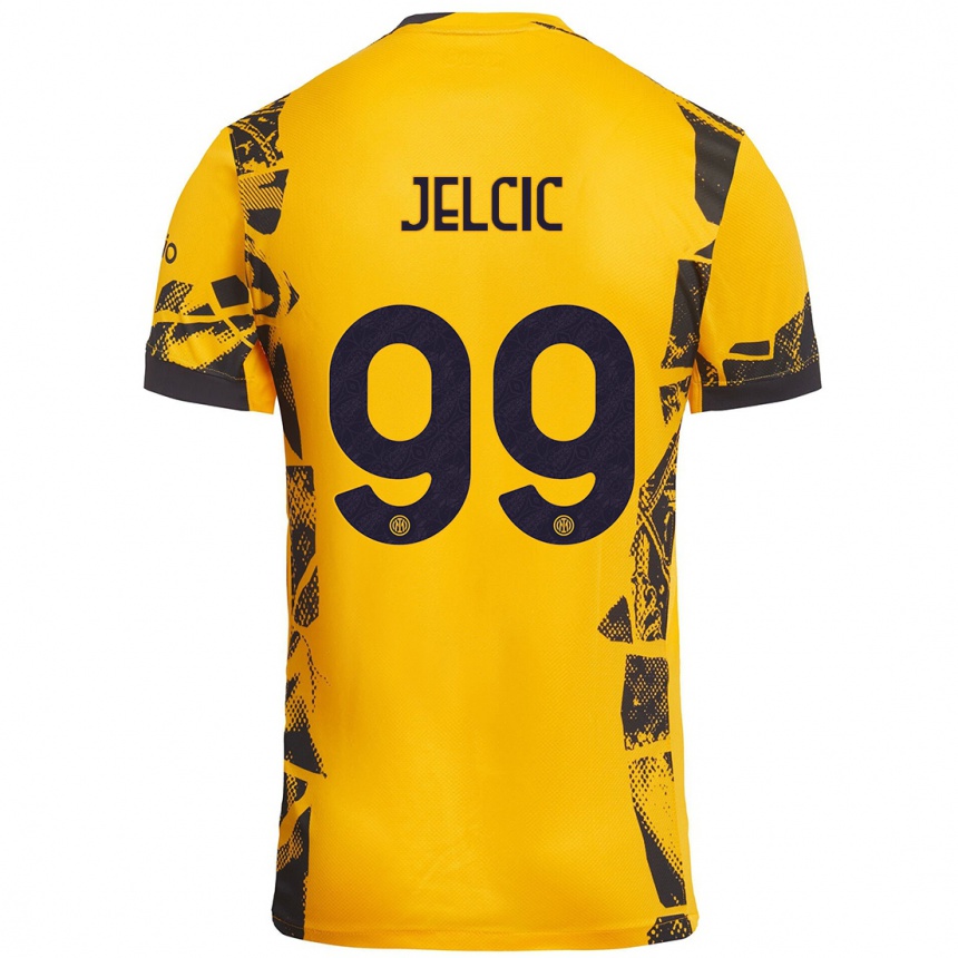 Kids Football Maja Jelčić #99 Gold Black Third Jersey 2024/25 T-Shirt Canada