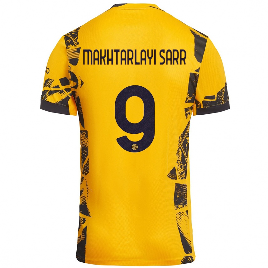 Kids Football Amadou Makhtarlayi Sarr #9 Gold Black Third Jersey 2024/25 T-Shirt Canada