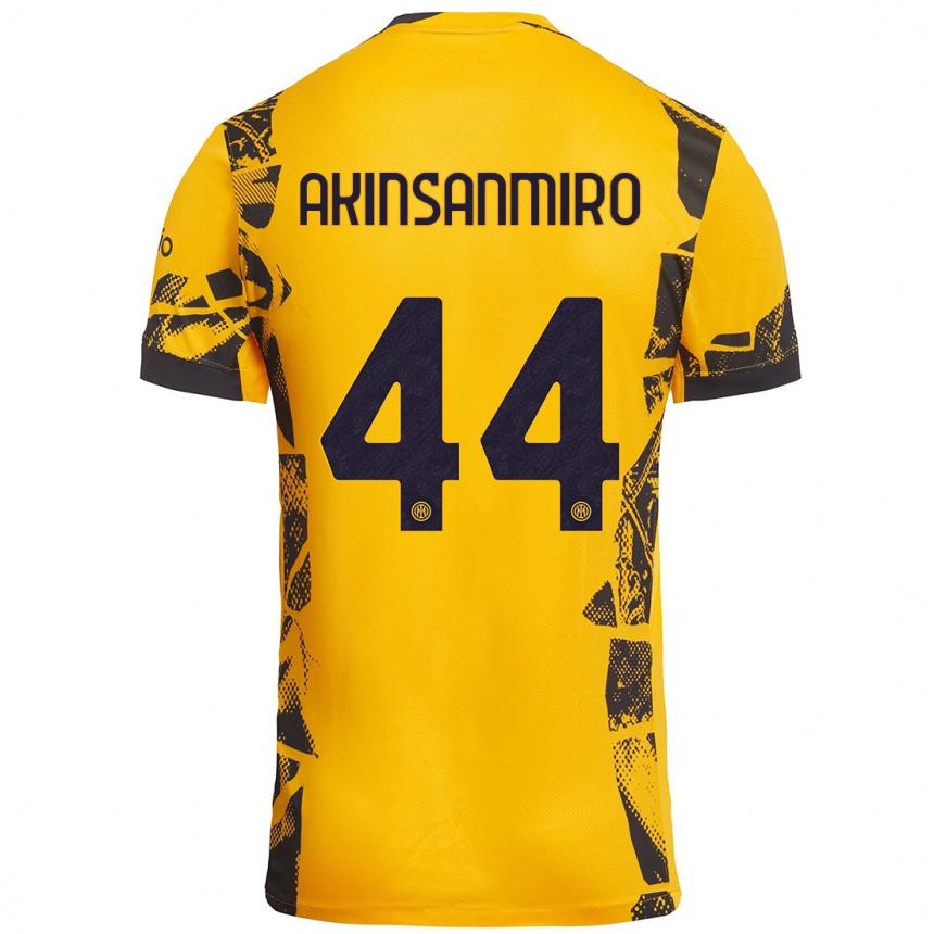 Kids Football Ebenezer Akinsanmiro #44 Gold Black Third Jersey 2024/25 T-Shirt Canada