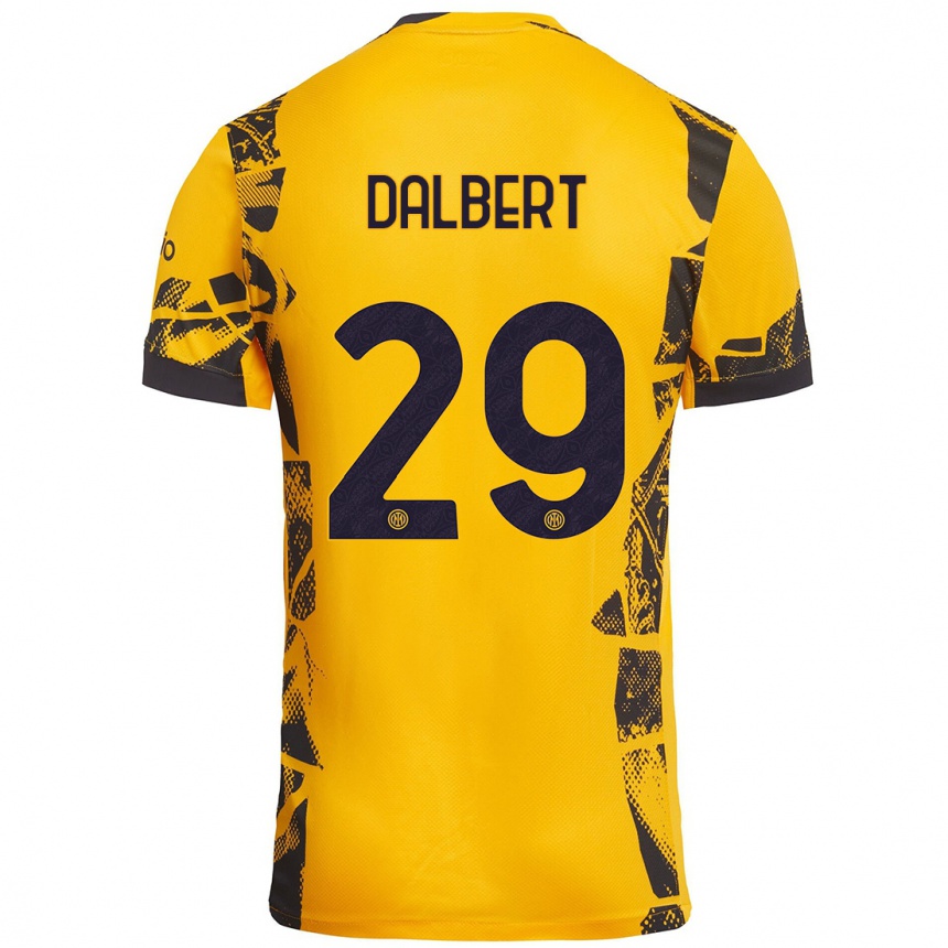 Kids Football Dalbert #29 Gold Black Third Jersey 2024/25 T-Shirt Canada