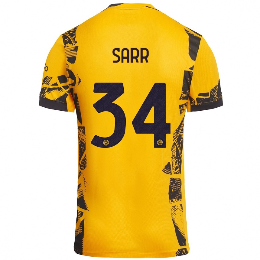 Kids Football Amadou Sarr #34 Gold Black Third Jersey 2024/25 T-Shirt Canada