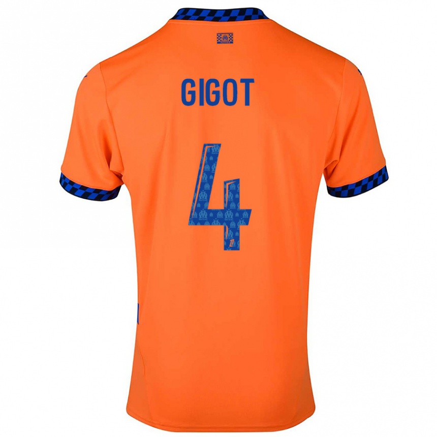 Enfant Football Maillot Samuel Gigot #4 Orange Bleu Foncé Troisieme 2024/25 Canada