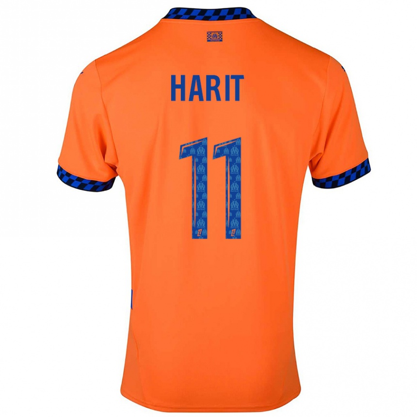 Enfant Football Maillot Amine Harit #11 Orange Bleu Foncé Troisieme 2024/25 Canada