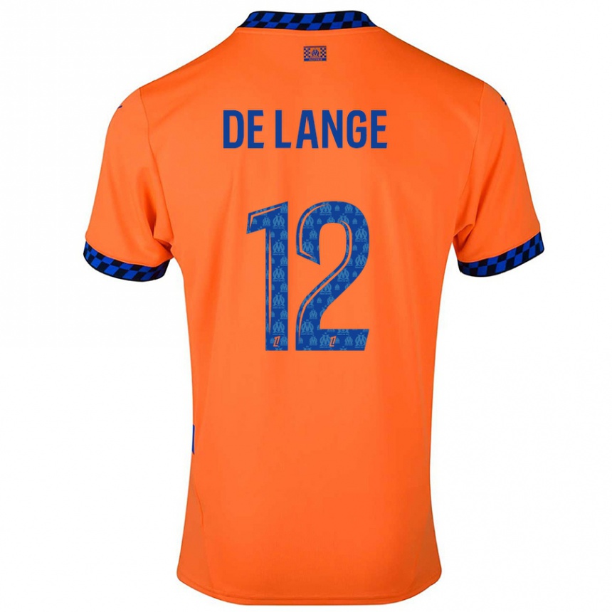 Kids Football Jeffrey De Lange #12 Orange Dark Blue Third Jersey 2024/25 T-Shirt Canada