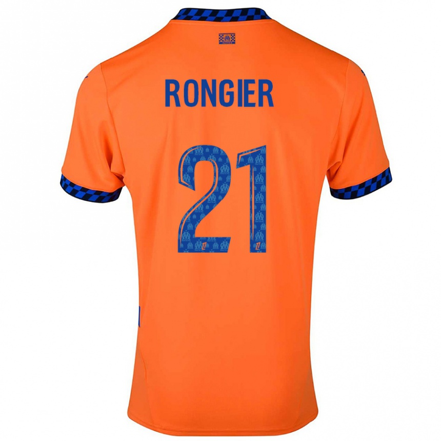 Enfant Football Maillot Valentin Rongier #21 Orange Bleu Foncé Troisieme 2024/25 Canada