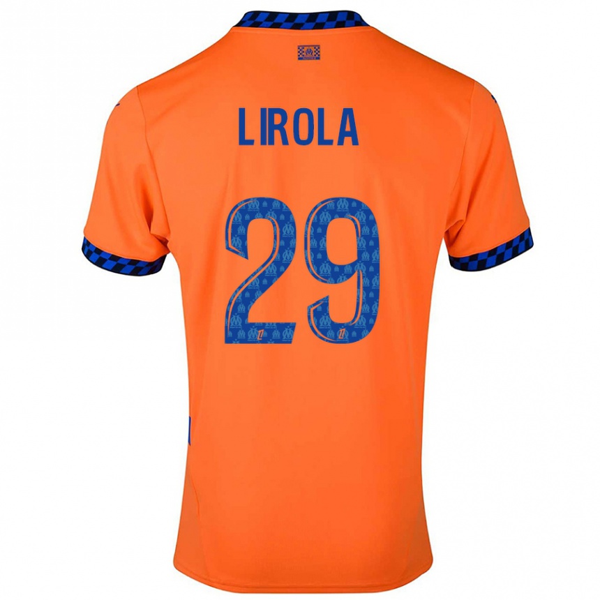 Enfant Football Maillot Pol Lirola #29 Orange Bleu Foncé Troisieme 2024/25 Canada