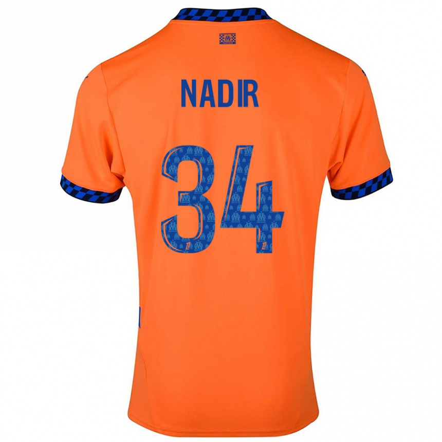 Enfant Football Maillot Bilal Nadir #34 Orange Bleu Foncé Troisieme 2024/25 Canada