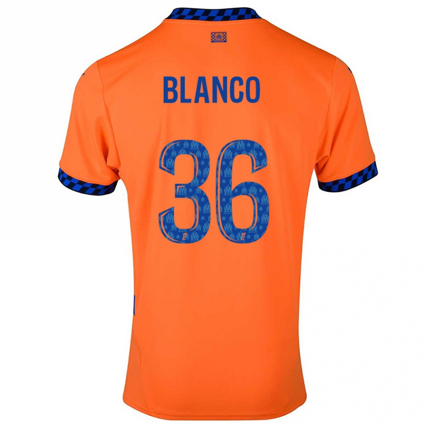 Enfant Football Maillot Ruben Blanco #36 Orange Bleu Foncé Troisieme 2024/25 Canada