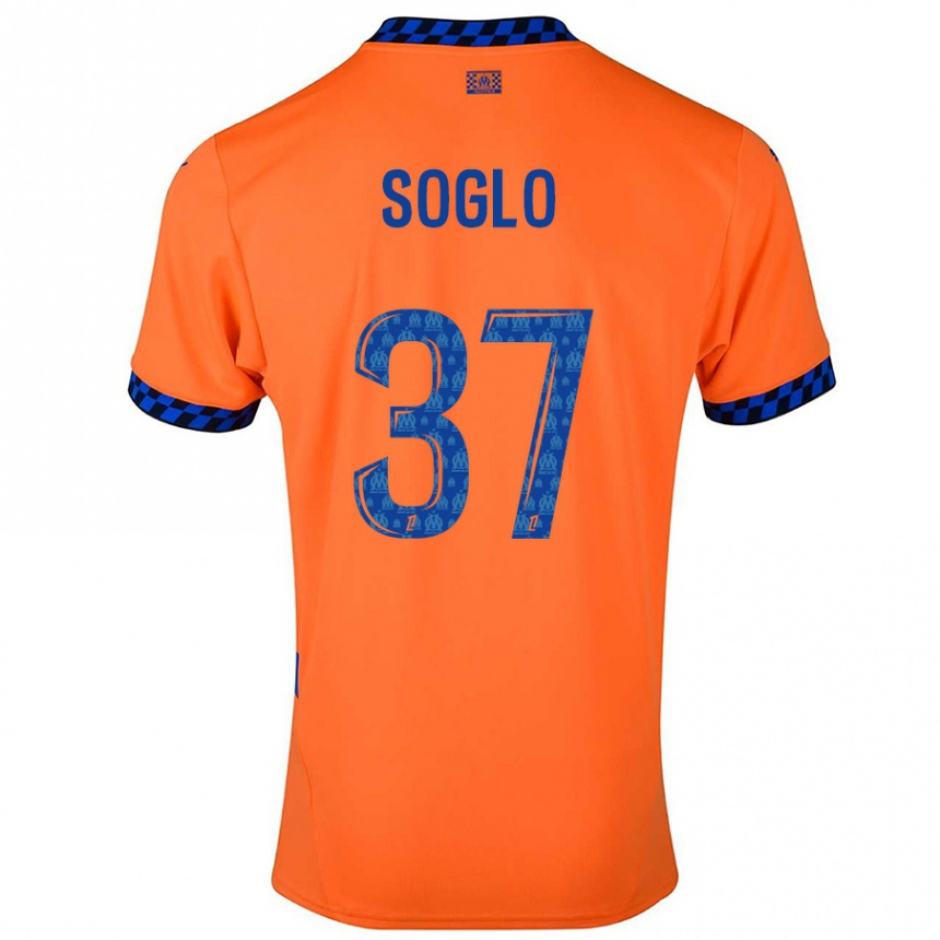 Kids Football Emran Soglo #37 Orange Dark Blue Third Jersey 2024/25 T-Shirt Canada