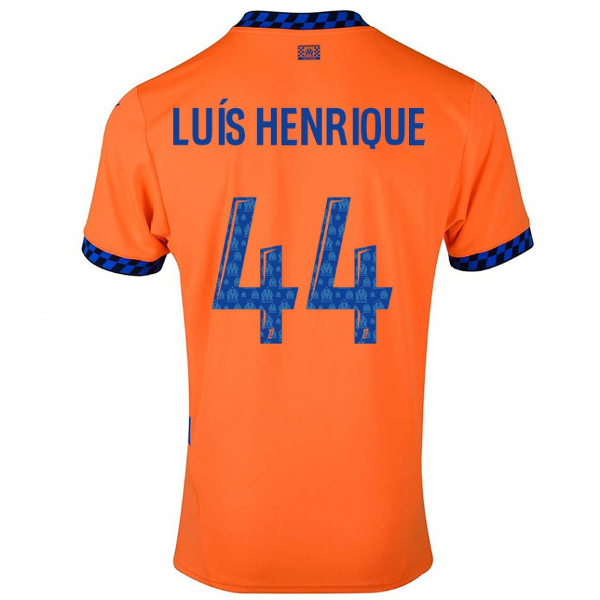 Kids Football Luis Henrique #44 Orange Dark Blue Third Jersey 2024/25 T-Shirt Canada