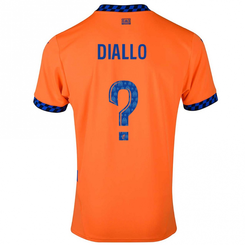 Kids Football Mouhamed Diallo #0 Orange Dark Blue Third Jersey 2024/25 T-Shirt Canada