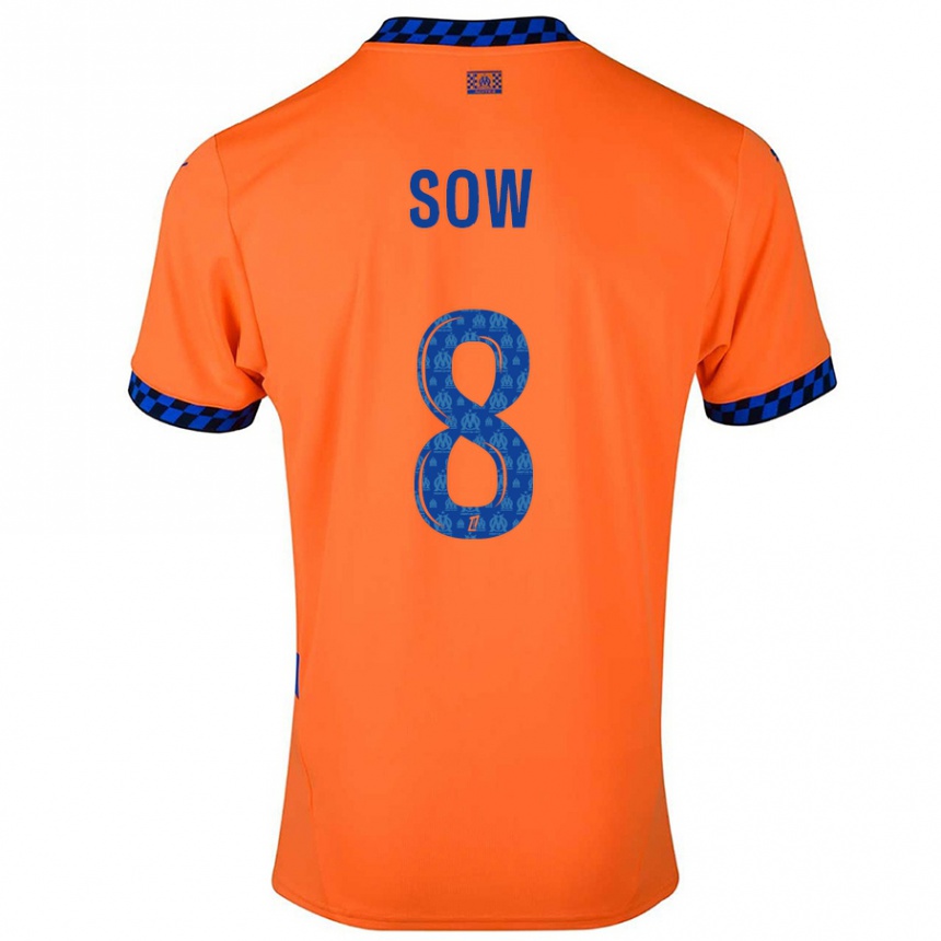 Kids Football Mbayang Sow #8 Orange Dark Blue Third Jersey 2024/25 T-Shirt Canada