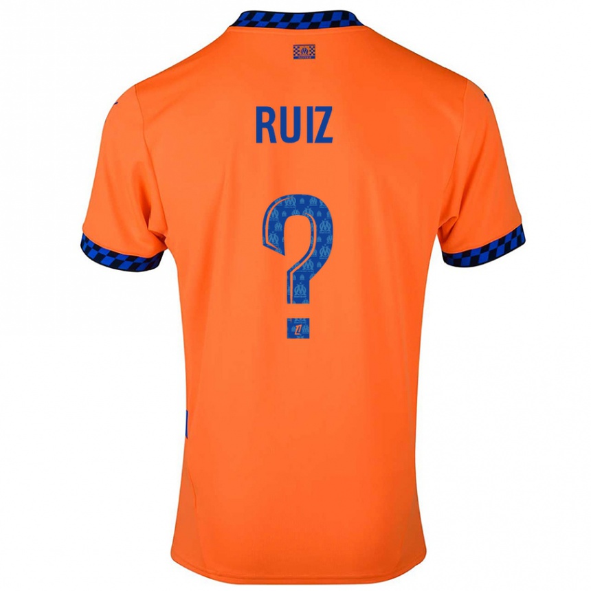 Enfant Football Maillot Pedro Ruiz #0 Orange Bleu Foncé Troisieme 2024/25 Canada