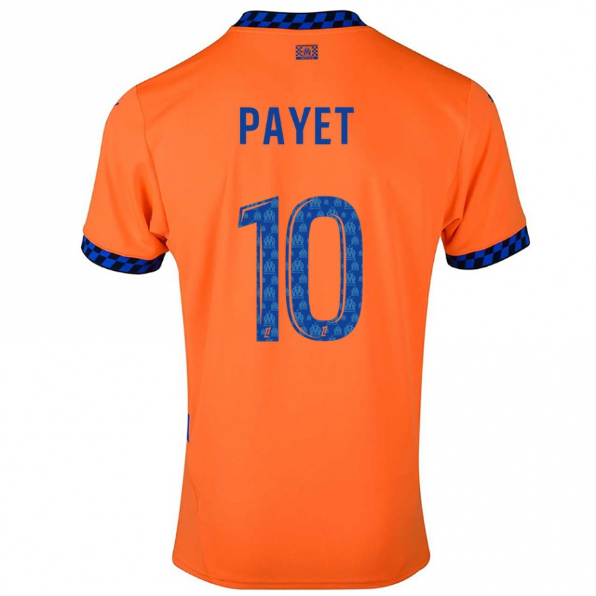 Kids Football Dimitri Payet #10 Orange Dark Blue Third Jersey 2024/25 T-Shirt Canada