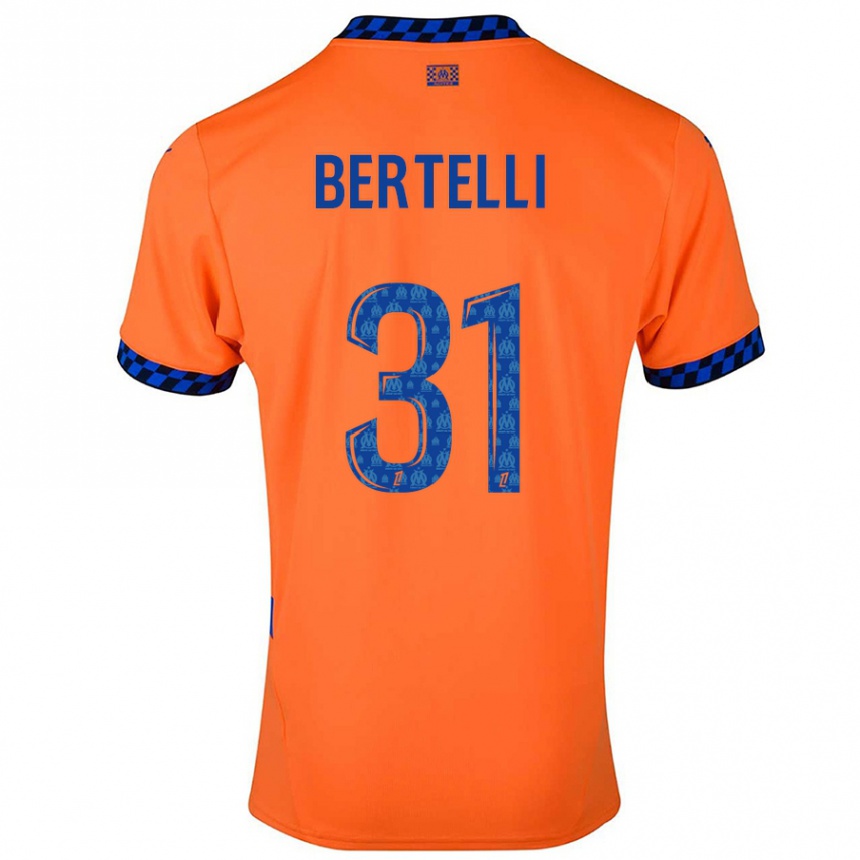 Enfant Football Maillot Ugo Bertelli #31 Orange Bleu Foncé Troisieme 2024/25 Canada