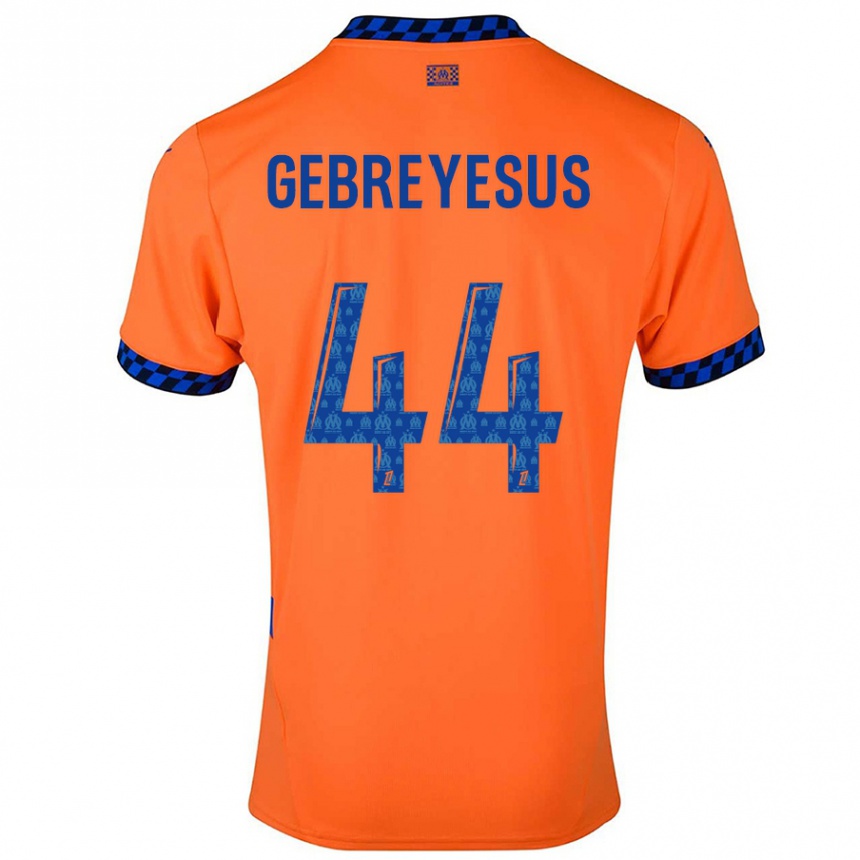 Enfant Football Maillot Esey Gebreyesus #44 Orange Bleu Foncé Troisieme 2024/25 Canada