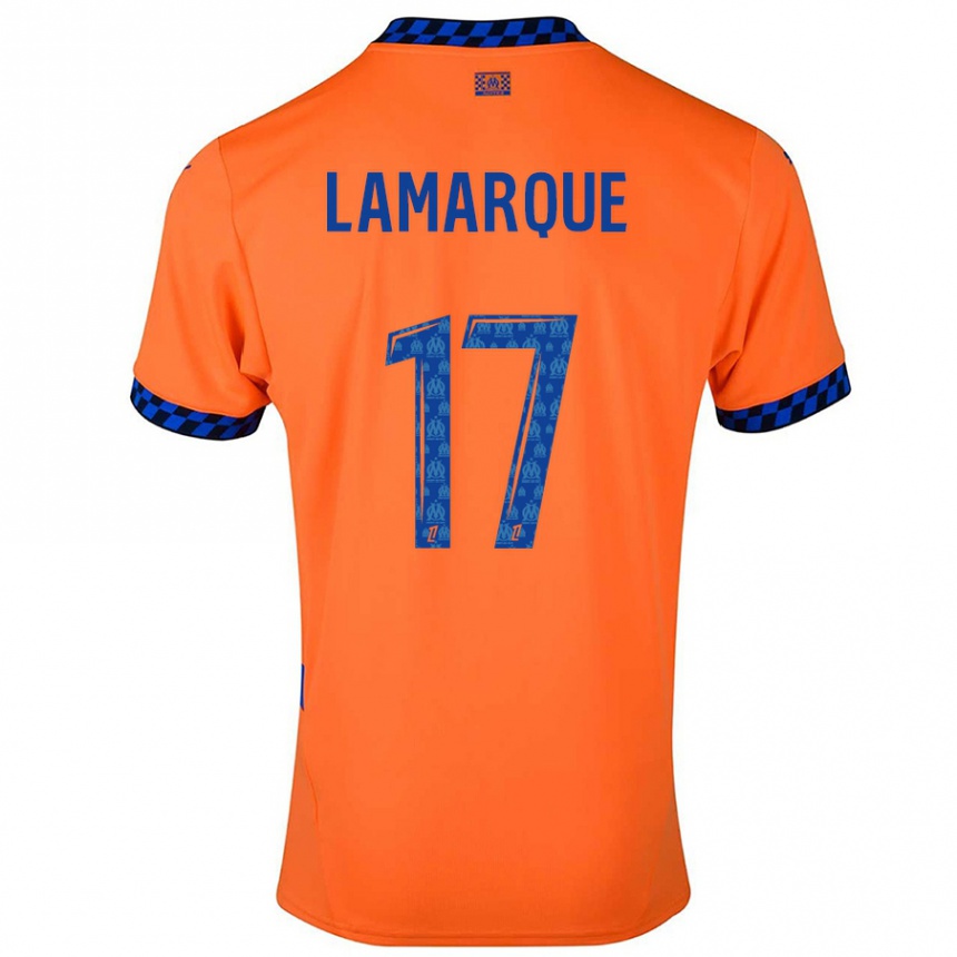 Kids Football Alais Lamarque #17 Orange Dark Blue Third Jersey 2024/25 T-Shirt Canada