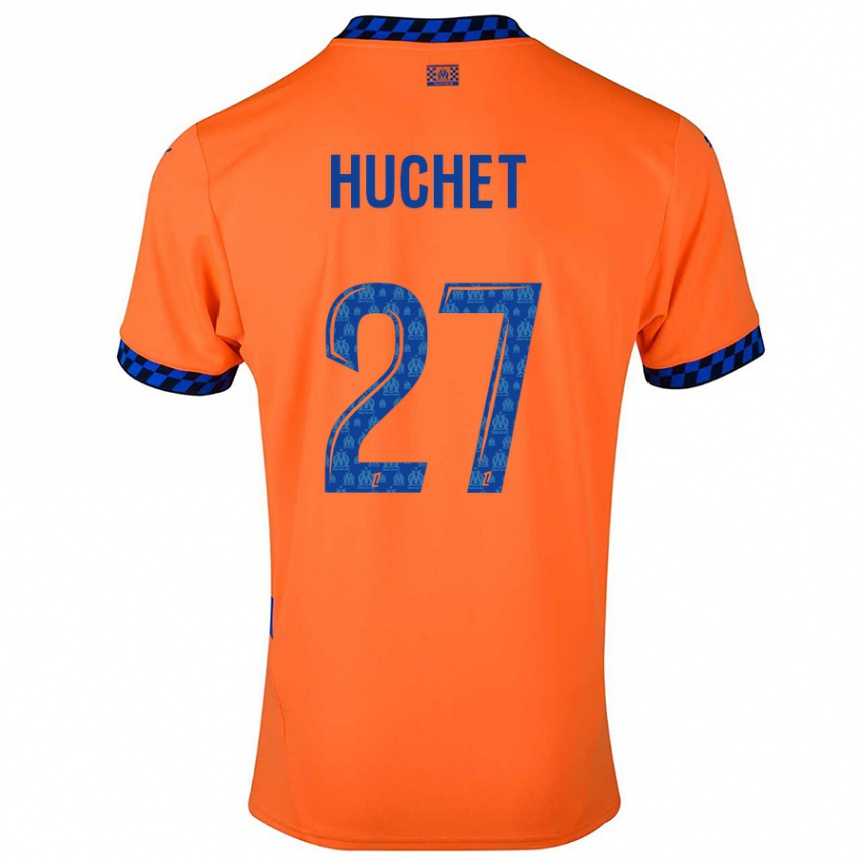 Enfant Football Maillot Sarah Huchet #27 Orange Bleu Foncé Troisieme 2024/25 Canada