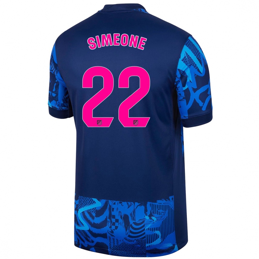 Kids Football Giuliano Simeone #22 Royal Blue Third Jersey 2024/25 T-Shirt Canada