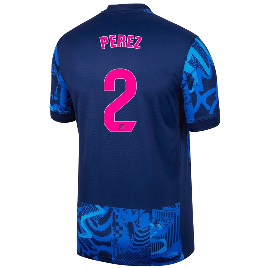 Kids Football Xènia Pérez #2 Royal Blue Third Jersey 2024/25 T-Shirt Canada