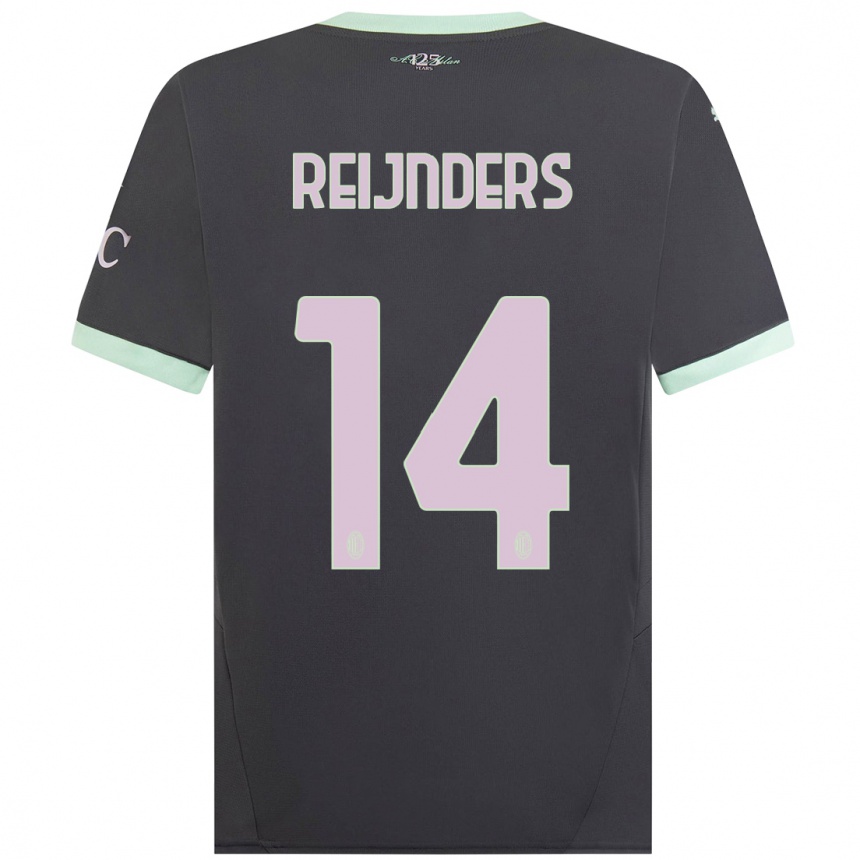 Kids Football Tijjani Reijnders #14 Grey Third Jersey 2024/25 T-Shirt Canada