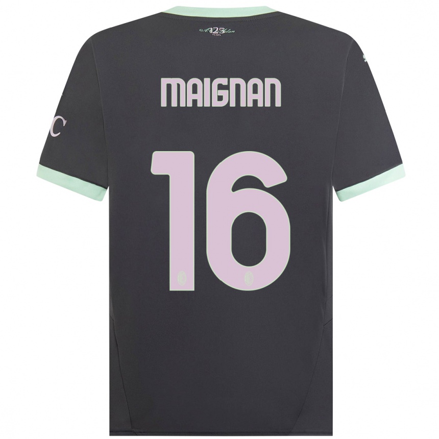 Enfant Football Maillot Mike Maignan #16 Gris Troisieme 2024/25 Canada