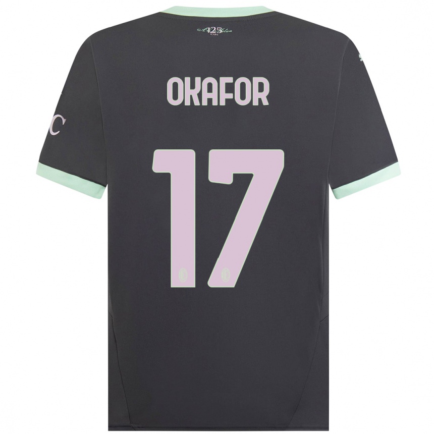 Kids Football Noah Okafor #17 Grey Third Jersey 2024/25 T-Shirt Canada