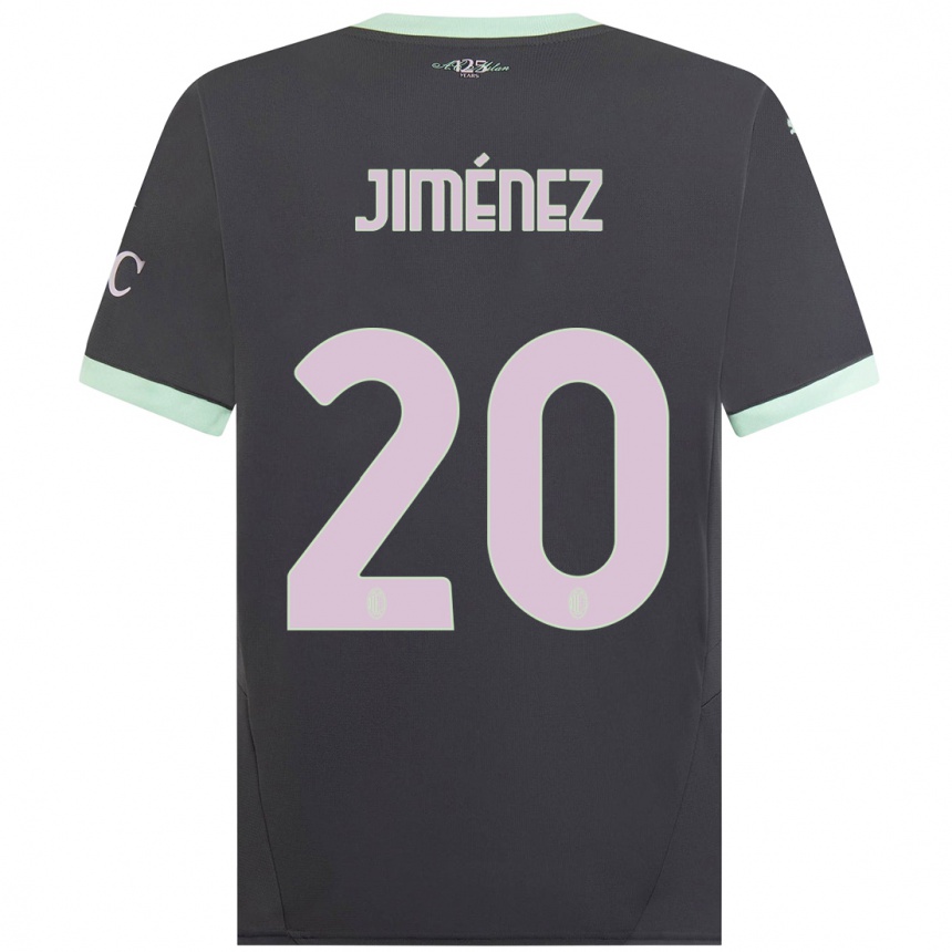 Kids Football Álex Jiménez #20 Grey Third Jersey 2024/25 T-Shirt Canada