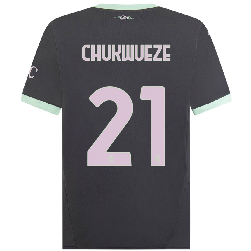 Kids Football Samuel Chukwueze #21 Grey Third Jersey 2024/25 T-Shirt Canada