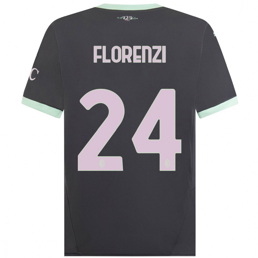 Kids Football Alessandro Florenzi #24 Grey Third Jersey 2024/25 T-Shirt Canada