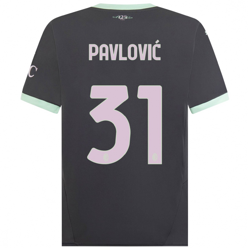 Kids Football Strahinja Pavlović #31 Grey Third Jersey 2024/25 T-Shirt Canada