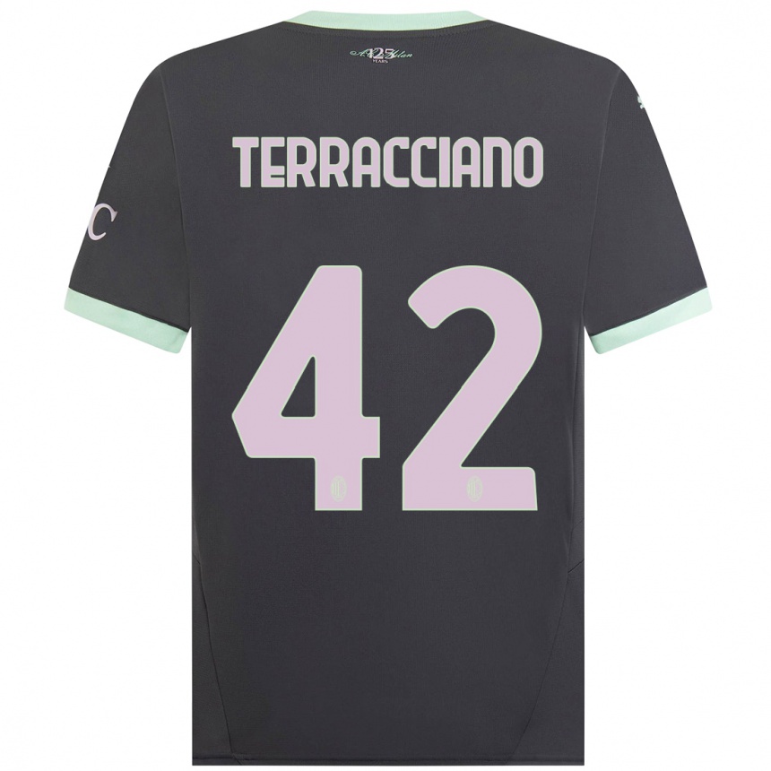 Kids Football Filippo Terracciano #42 Grey Third Jersey 2024/25 T-Shirt Canada