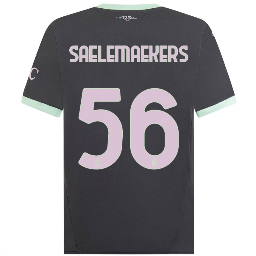 Kids Football Alexis Saelemaekers #56 Grey Third Jersey 2024/25 T-Shirt Canada