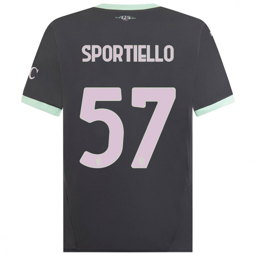 Kids Football Marco Sportiello #57 Grey Third Jersey 2024/25 T-Shirt Canada