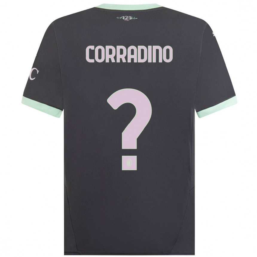 Kids Football Riccardo Corradino #0 Grey Third Jersey 2024/25 T-Shirt Canada