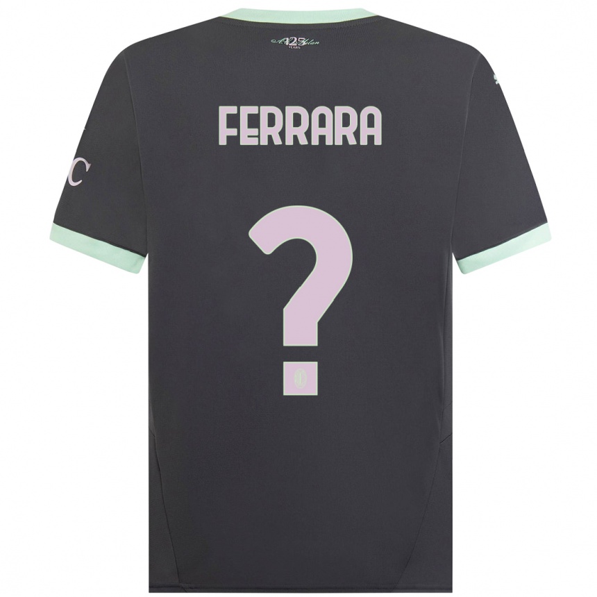 Kids Football Francesco Ferrara #0 Grey Third Jersey 2024/25 T-Shirt Canada