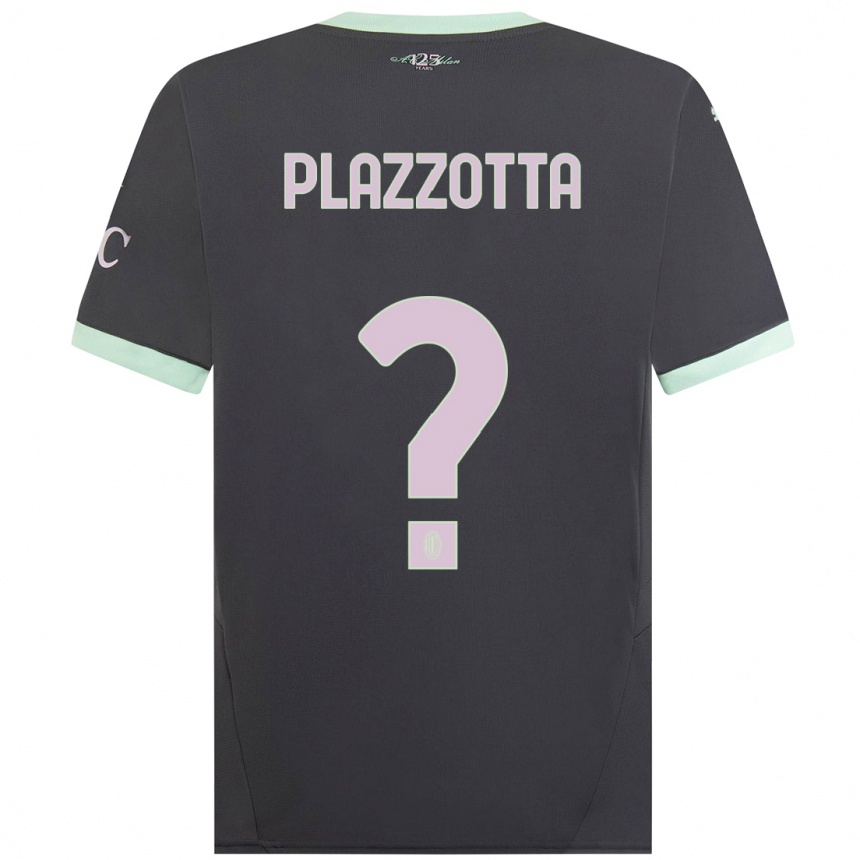 Kids Football Filippo Plazzotta #0 Grey Third Jersey 2024/25 T-Shirt Canada