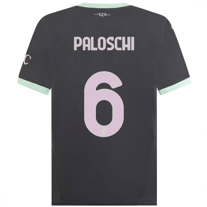 Kids Football Dorian Paloschi #6 Grey Third Jersey 2024/25 T-Shirt Canada