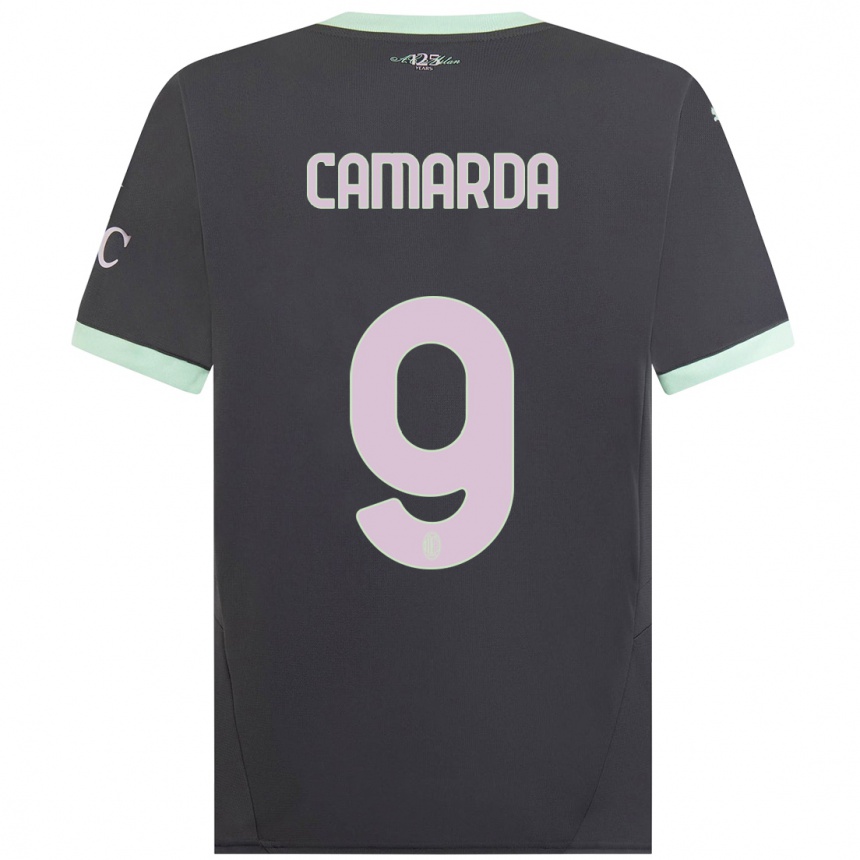 Kids Football Francesco Camarda #9 Grey Third Jersey 2024/25 T-Shirt Canada