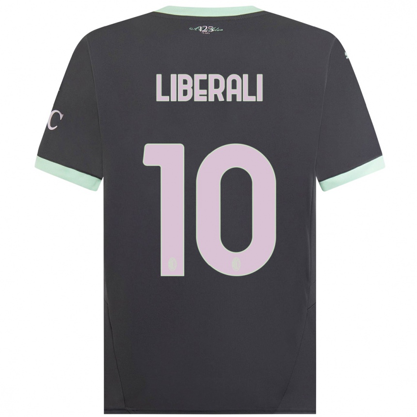 Kids Football Mattia Liberali #10 Grey Third Jersey 2024/25 T-Shirt Canada