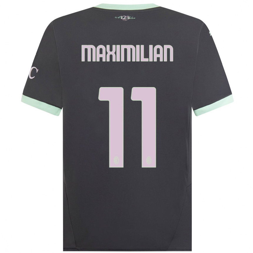 Kids Football Maximilian Ibrahimović #11 Grey Third Jersey 2024/25 T-Shirt Canada