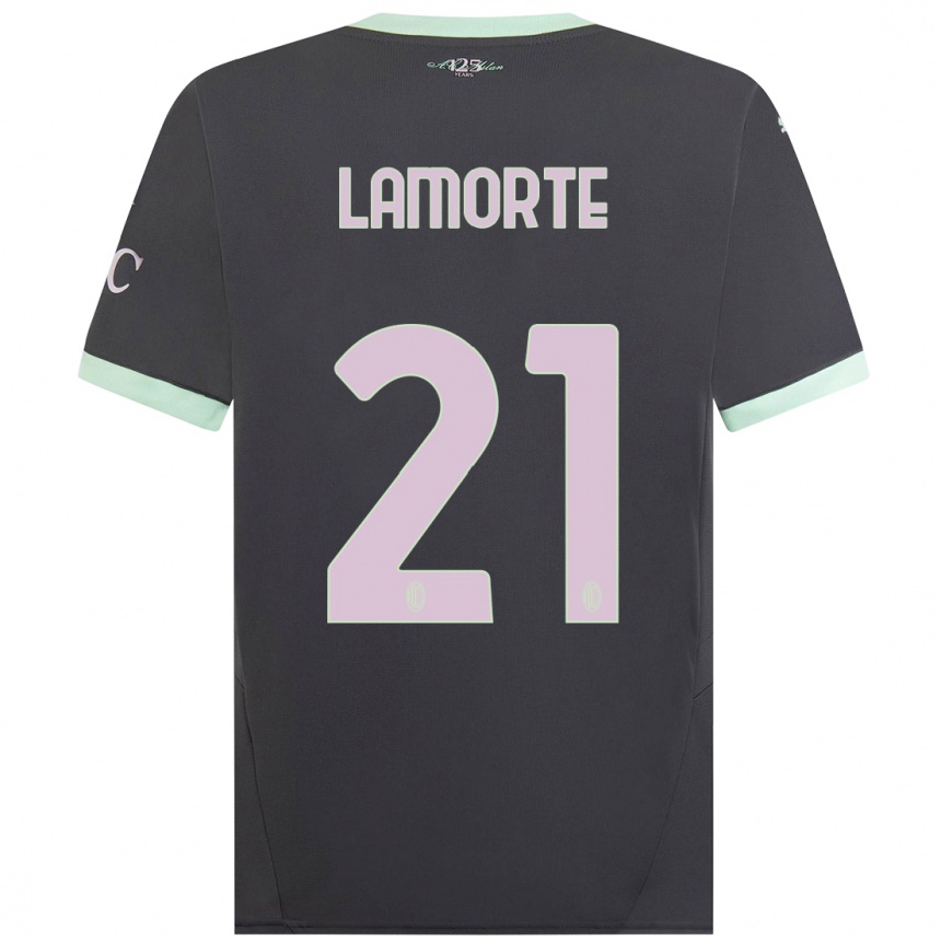 Kids Football Alessandro Lamorte #21 Grey Third Jersey 2024/25 T-Shirt Canada