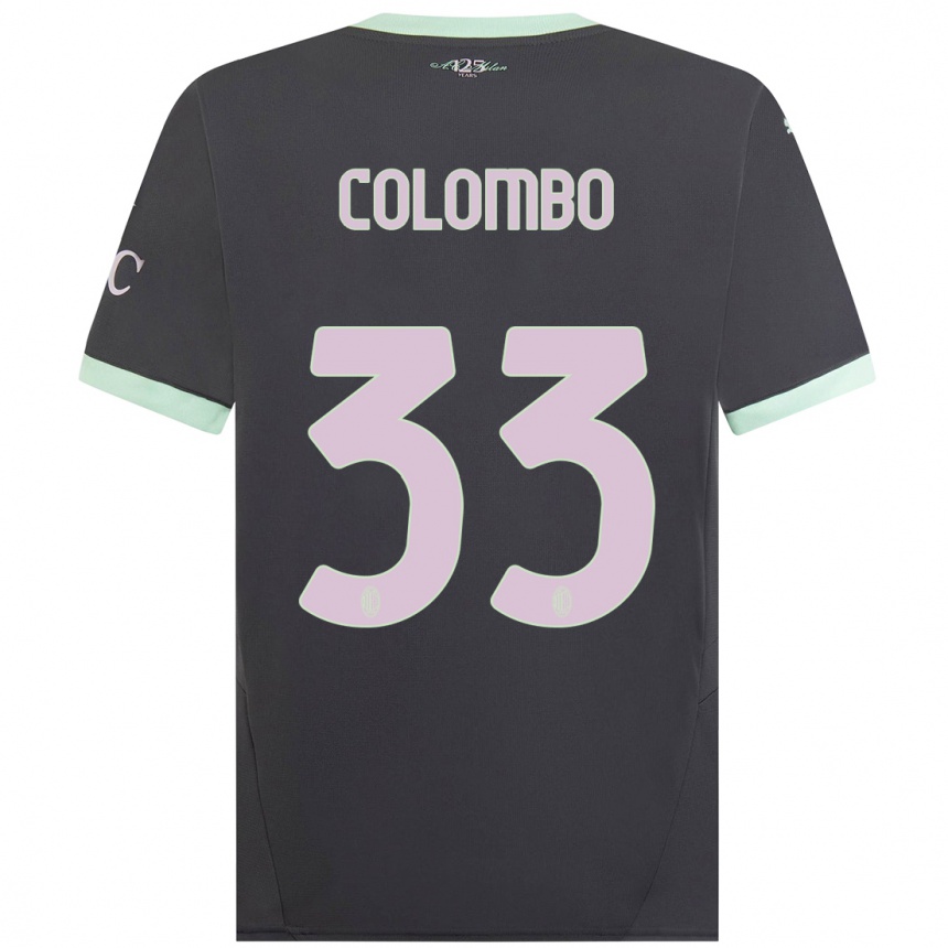 Kids Football Federico Colombo #33 Grey Third Jersey 2024/25 T-Shirt Canada