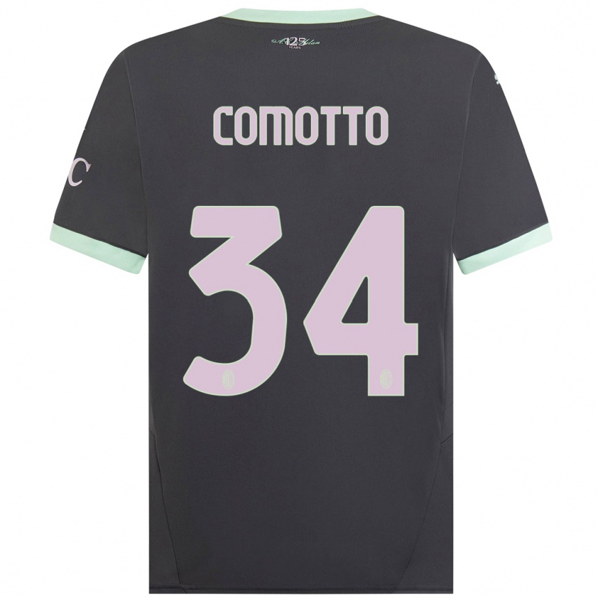 Kids Football Christian Comotto #34 Grey Third Jersey 2024/25 T-Shirt Canada