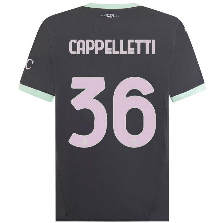 Kids Football Mattia Cappelletti #36 Grey Third Jersey 2024/25 T-Shirt Canada