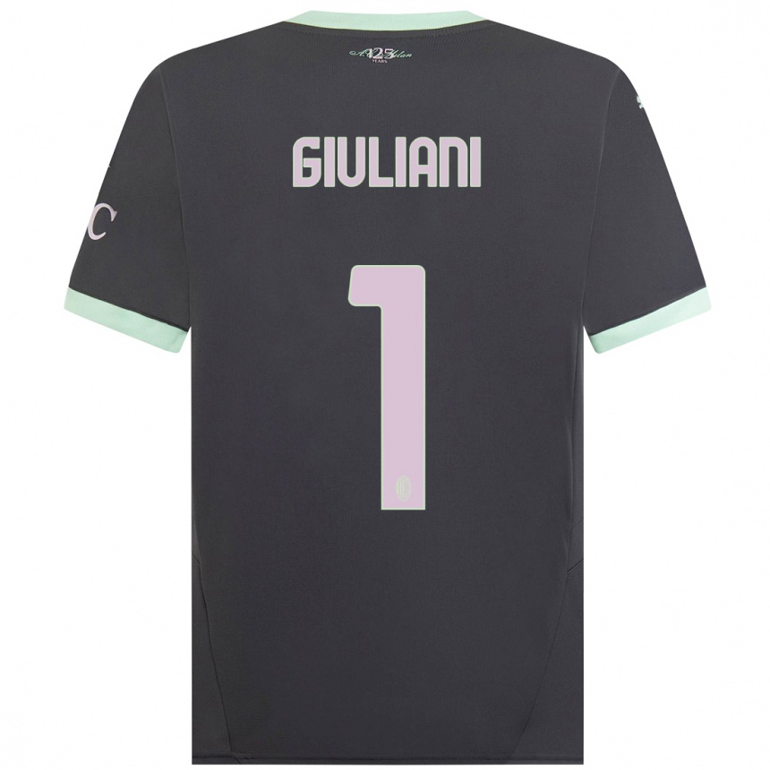 Kids Football Laura Giuliani #1 Grey Third Jersey 2024/25 T-Shirt Canada