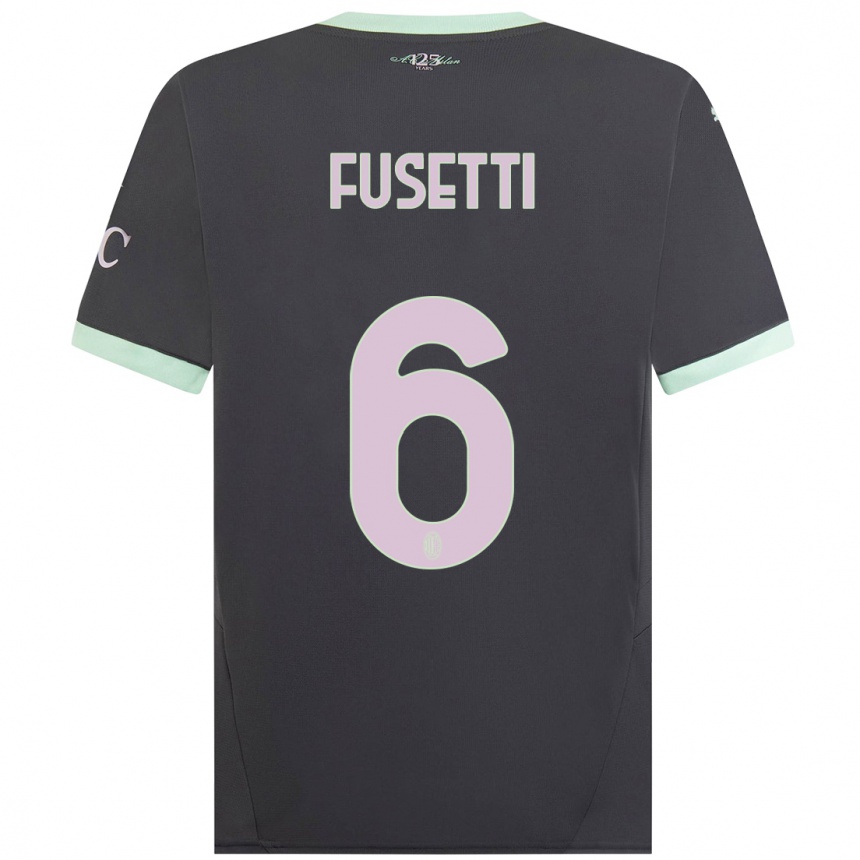 Kids Football Laura Fusetti #6 Grey Third Jersey 2024/25 T-Shirt Canada