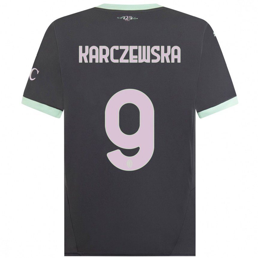 Kids Football Nikola Karczewska #9 Grey Third Jersey 2024/25 T-Shirt Canada