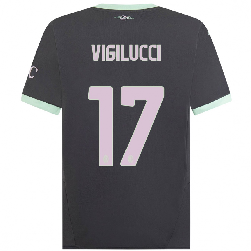 Kids Football Valery Vigilucci #17 Grey Third Jersey 2024/25 T-Shirt Canada